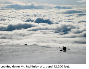 Looking down Mt. McKinley at around 12,000 feet