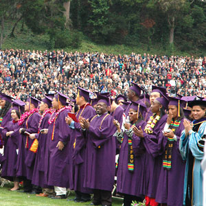Photograph of graduates at SF State's 107th Commencement ceremony