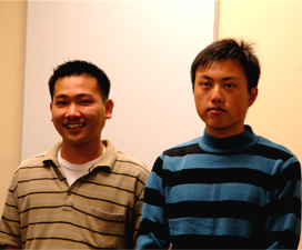 Photograph of 2008 Gilman recipients Tuyen Huynh and Benjamin Zhang.
