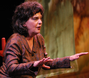 Photo of SF State Playwriting Lecturer Anne Galjour performing 'You Can't Get There from Here.'