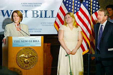 A photo of Speaker Pelosi with Tara Smith and President Corrigan.