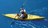 Photo of a person using the AirFusion inflatable kayak
